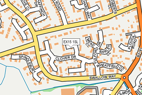 EX15 1SL map - OS OpenMap – Local (Ordnance Survey)