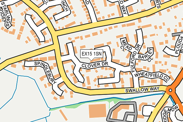 EX15 1SN map - OS OpenMap – Local (Ordnance Survey)