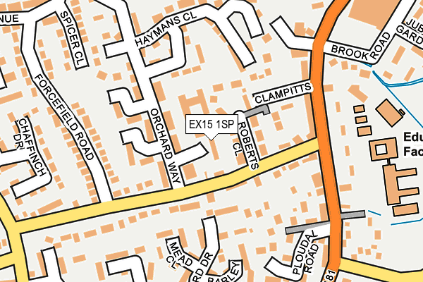 EX15 1SP map - OS OpenMap – Local (Ordnance Survey)