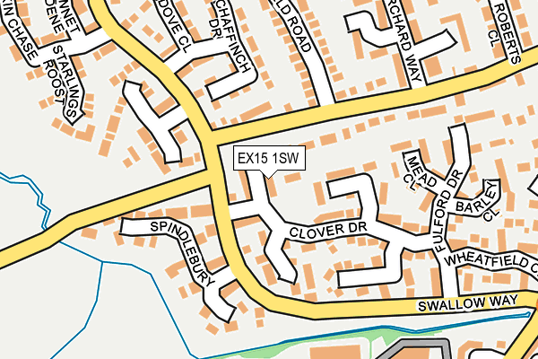 EX15 1SW map - OS OpenMap – Local (Ordnance Survey)