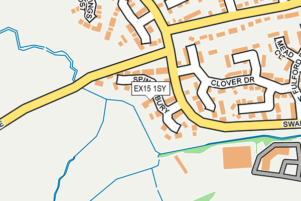 EX15 1SY map - OS OpenMap – Local (Ordnance Survey)