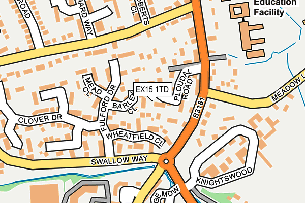 EX15 1TD map - OS OpenMap – Local (Ordnance Survey)