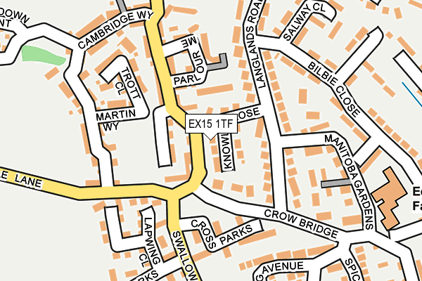 EX15 1TF map - OS OpenMap – Local (Ordnance Survey)