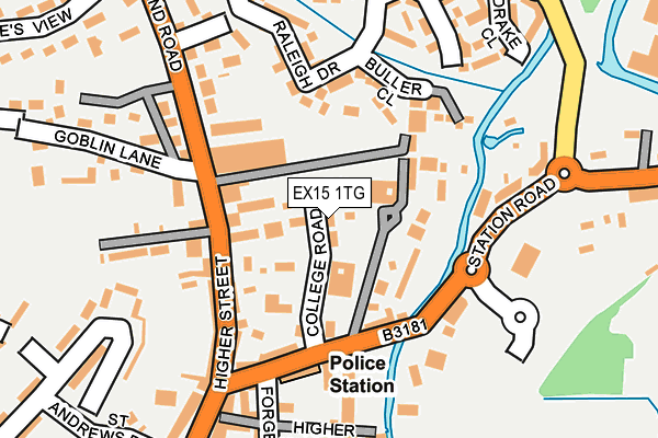 EX15 1TG map - OS OpenMap – Local (Ordnance Survey)