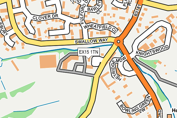 EX15 1TN map - OS OpenMap – Local (Ordnance Survey)