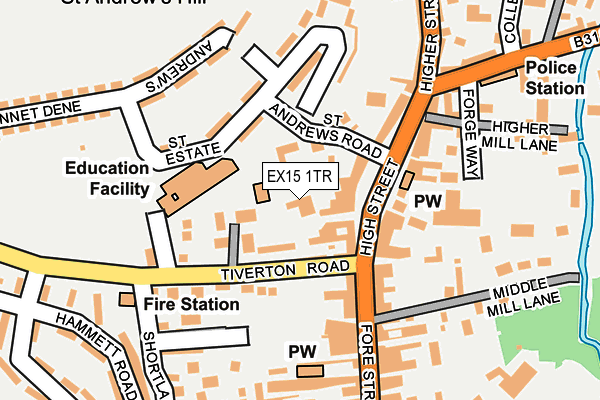 EX15 1TR map - OS OpenMap – Local (Ordnance Survey)