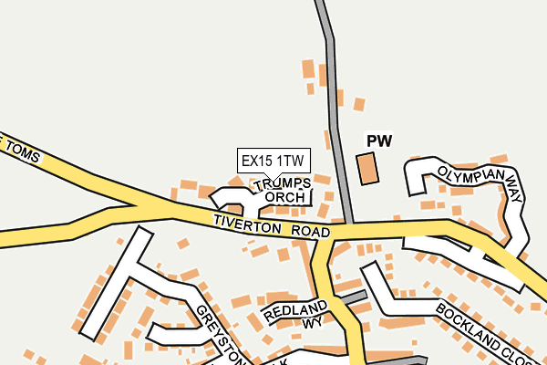 EX15 1TW map - OS OpenMap – Local (Ordnance Survey)