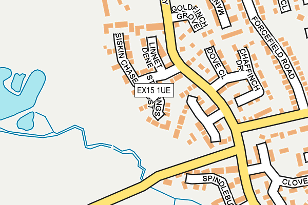EX15 1UE map - OS OpenMap – Local (Ordnance Survey)