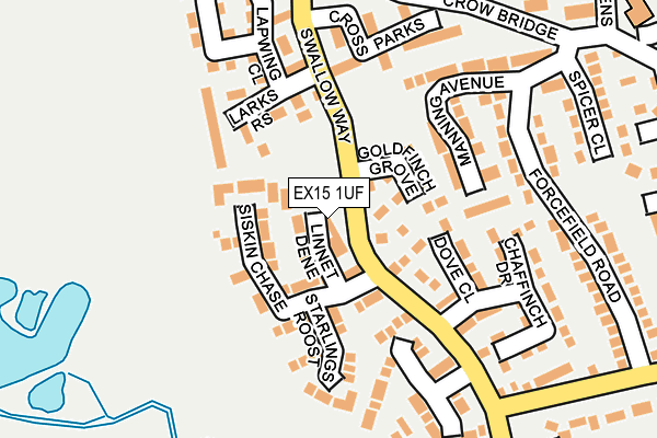 EX15 1UF map - OS OpenMap – Local (Ordnance Survey)