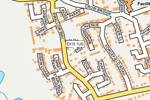 EX15 1UG map - OS OpenMap – Local (Ordnance Survey)