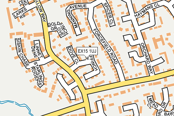 EX15 1UJ map - OS OpenMap – Local (Ordnance Survey)