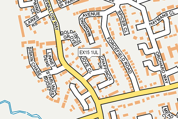 EX15 1UL map - OS OpenMap – Local (Ordnance Survey)