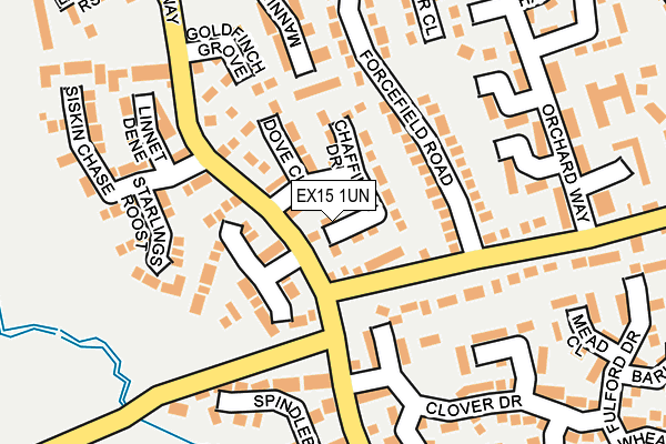 EX15 1UN map - OS OpenMap – Local (Ordnance Survey)