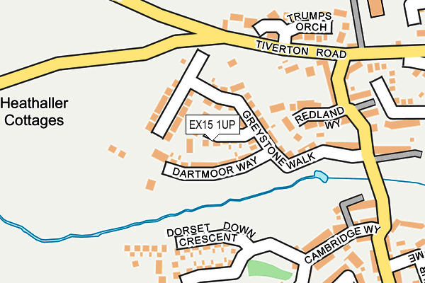 EX15 1UP map - OS OpenMap – Local (Ordnance Survey)