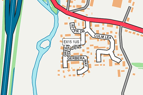 EX15 1US map - OS OpenMap – Local (Ordnance Survey)