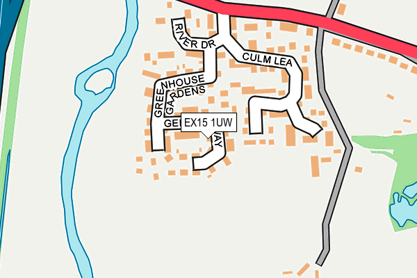 EX15 1UW map - OS OpenMap – Local (Ordnance Survey)