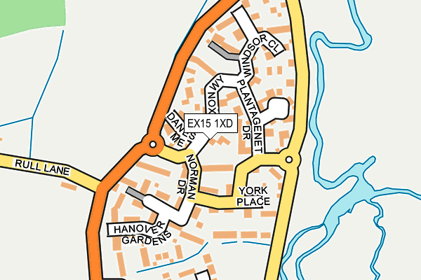 EX15 1XD map - OS OpenMap – Local (Ordnance Survey)