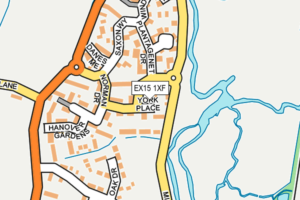 EX15 1XF map - OS OpenMap – Local (Ordnance Survey)