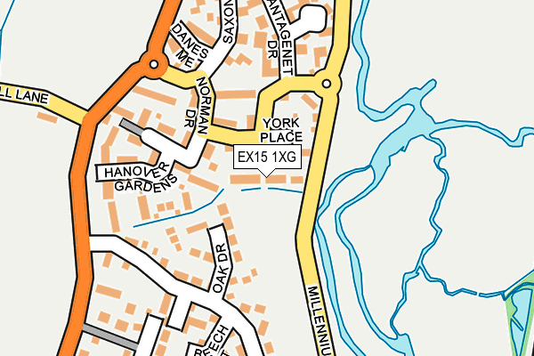 EX15 1XG map - OS OpenMap – Local (Ordnance Survey)
