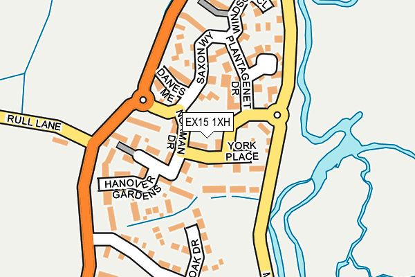 EX15 1XH map - OS OpenMap – Local (Ordnance Survey)