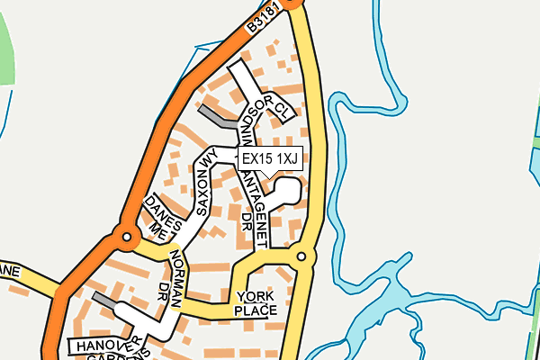 EX15 1XJ map - OS OpenMap – Local (Ordnance Survey)