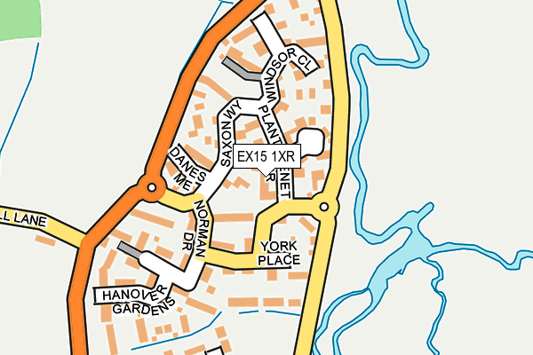 EX15 1XR map - OS OpenMap – Local (Ordnance Survey)