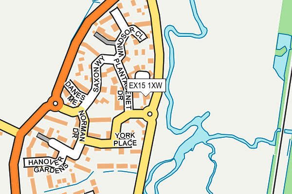 EX15 1XW map - OS OpenMap – Local (Ordnance Survey)