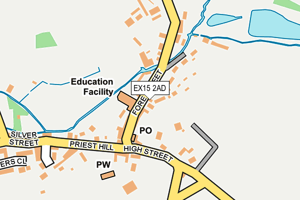 EX15 2AD map - OS OpenMap – Local (Ordnance Survey)