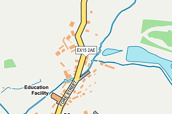 EX15 2AE map - OS OpenMap – Local (Ordnance Survey)