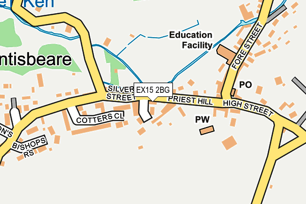 EX15 2BG map - OS OpenMap – Local (Ordnance Survey)