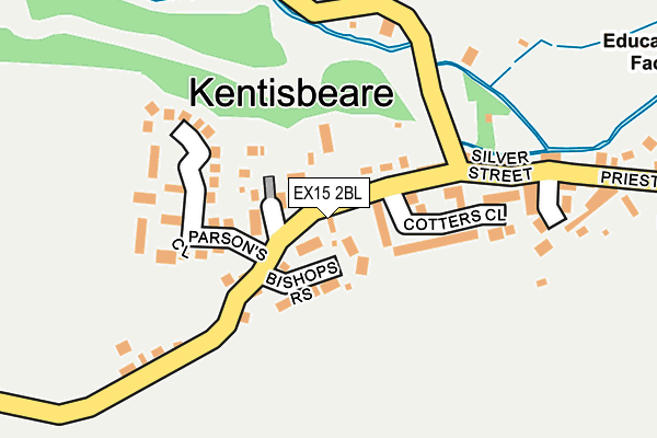 EX15 2BL map - OS OpenMap – Local (Ordnance Survey)