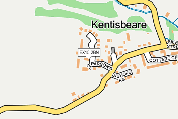 EX15 2BN map - OS OpenMap – Local (Ordnance Survey)