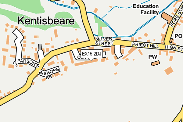 EX15 2DJ map - OS OpenMap – Local (Ordnance Survey)