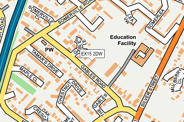EX15 2DW map - OS OpenMap – Local (Ordnance Survey)