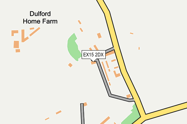 EX15 2DX map - OS OpenMap – Local (Ordnance Survey)