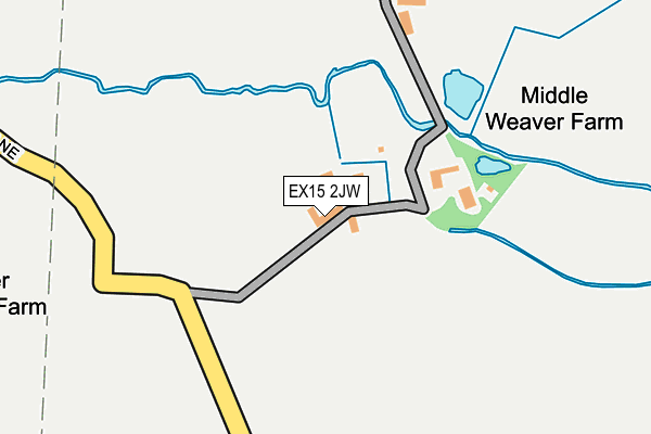 EX15 2JW map - OS OpenMap – Local (Ordnance Survey)