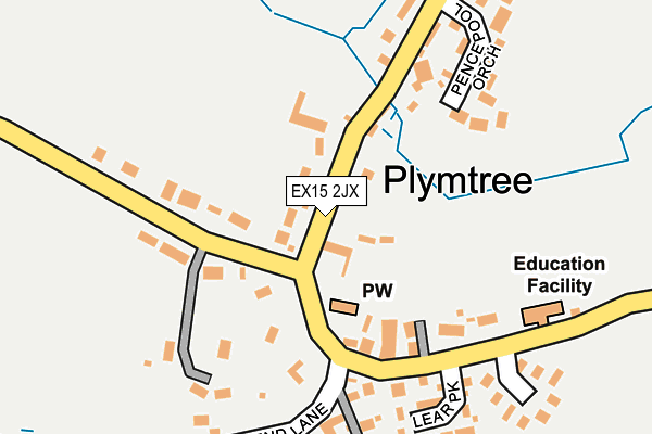 EX15 2JX map - OS OpenMap – Local (Ordnance Survey)