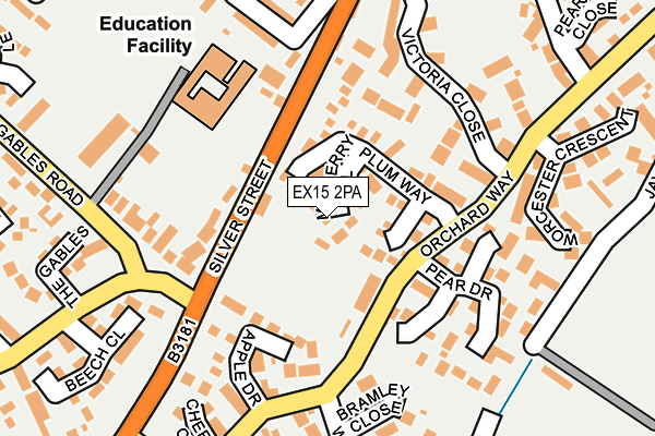 EX15 2PA map - OS OpenMap – Local (Ordnance Survey)
