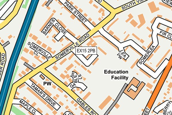 EX15 2PB map - OS OpenMap – Local (Ordnance Survey)