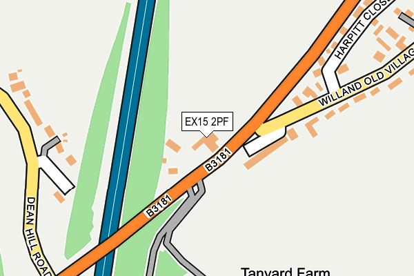 EX15 2PF map - OS OpenMap – Local (Ordnance Survey)