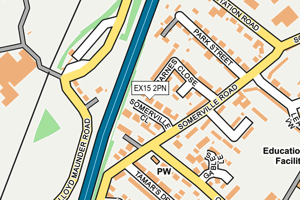 EX15 2PN map - OS OpenMap – Local (Ordnance Survey)