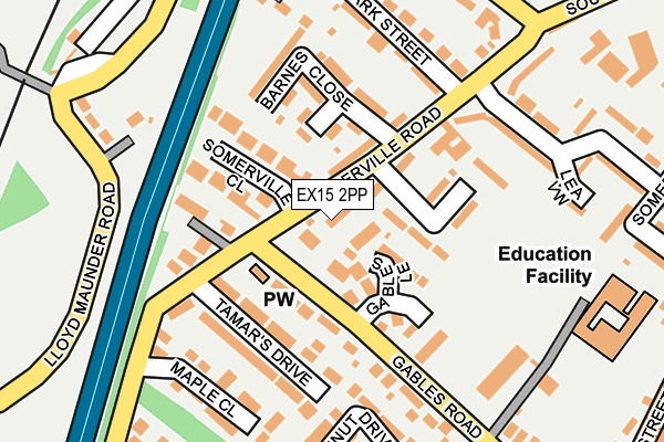 EX15 2PP map - OS OpenMap – Local (Ordnance Survey)