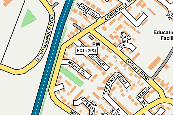 EX15 2PQ map - OS OpenMap – Local (Ordnance Survey)