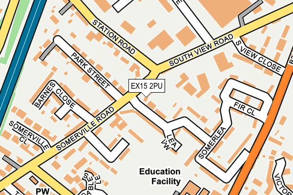 EX15 2PU map - OS OpenMap – Local (Ordnance Survey)