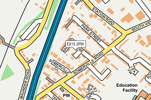 EX15 2PW map - OS OpenMap – Local (Ordnance Survey)