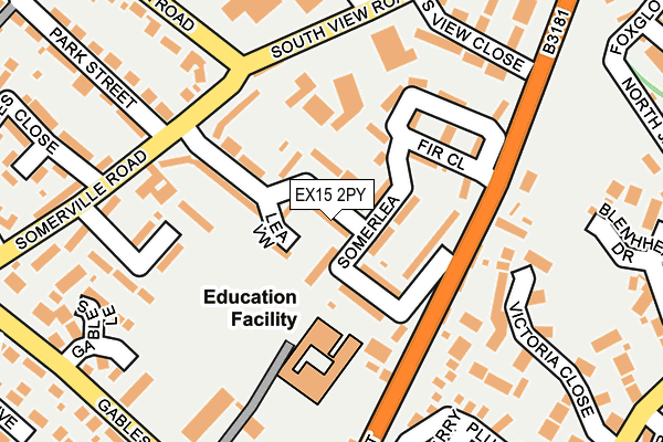 EX15 2PY map - OS OpenMap – Local (Ordnance Survey)