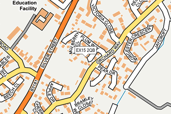 EX15 2QB map - OS OpenMap – Local (Ordnance Survey)