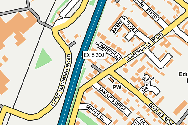 EX15 2QJ map - OS OpenMap – Local (Ordnance Survey)