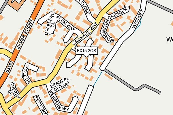 EX15 2QS map - OS OpenMap – Local (Ordnance Survey)