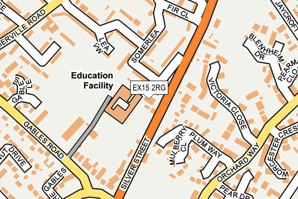 EX15 2RG map - OS OpenMap – Local (Ordnance Survey)